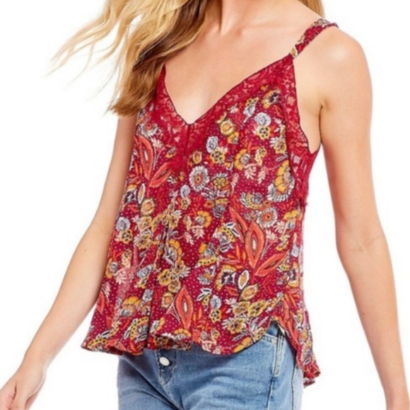 Free People Tops - Free People Infinite Love Lace Floral Cami Top S